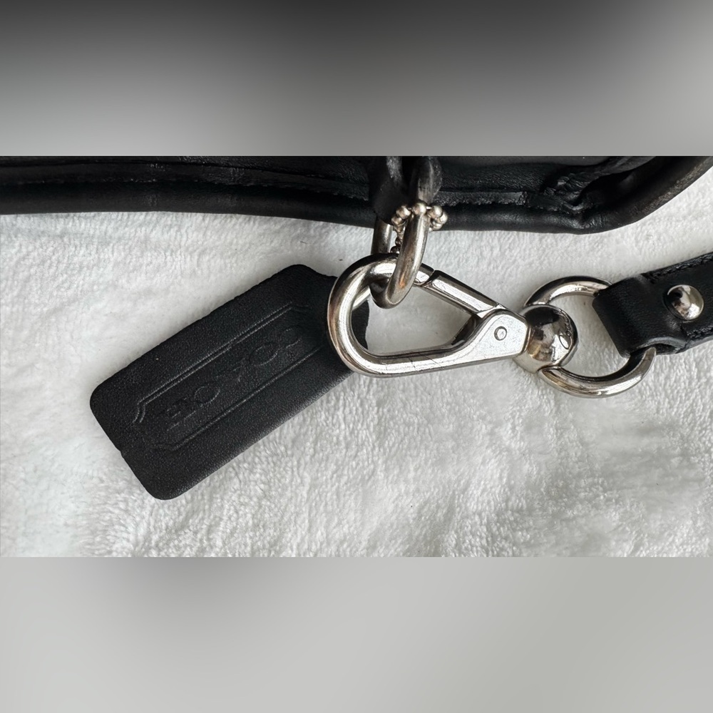 COACH Vintage Lexington Black Smooth Leather Briefcase Crossbody Bag - Picture 9 of 16